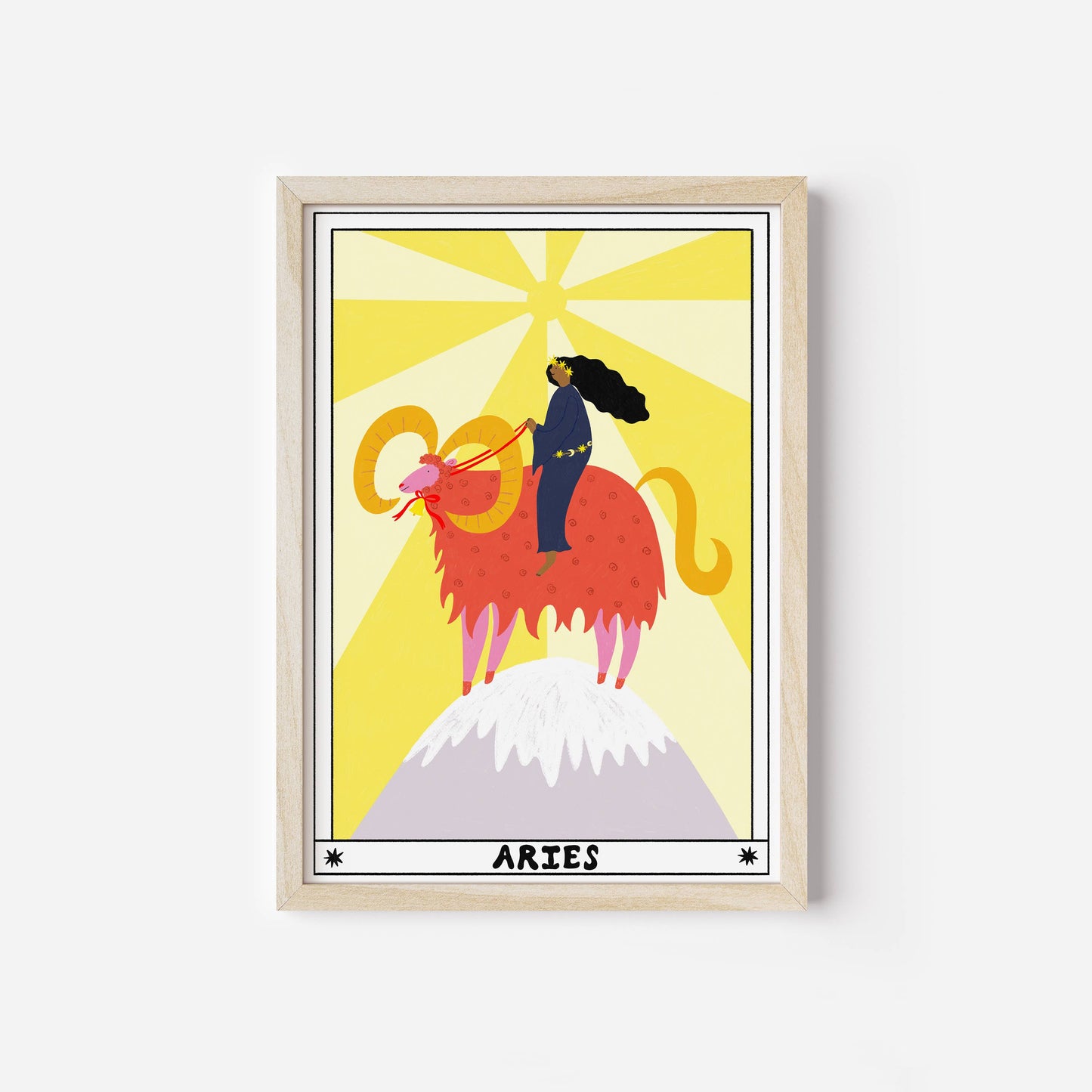 Tarot Aries Horoscope A4 Art Print