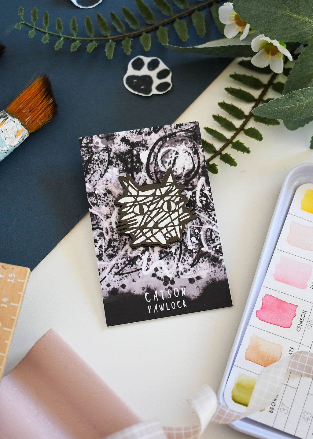 Catson Pawlock Cat Artist Pin