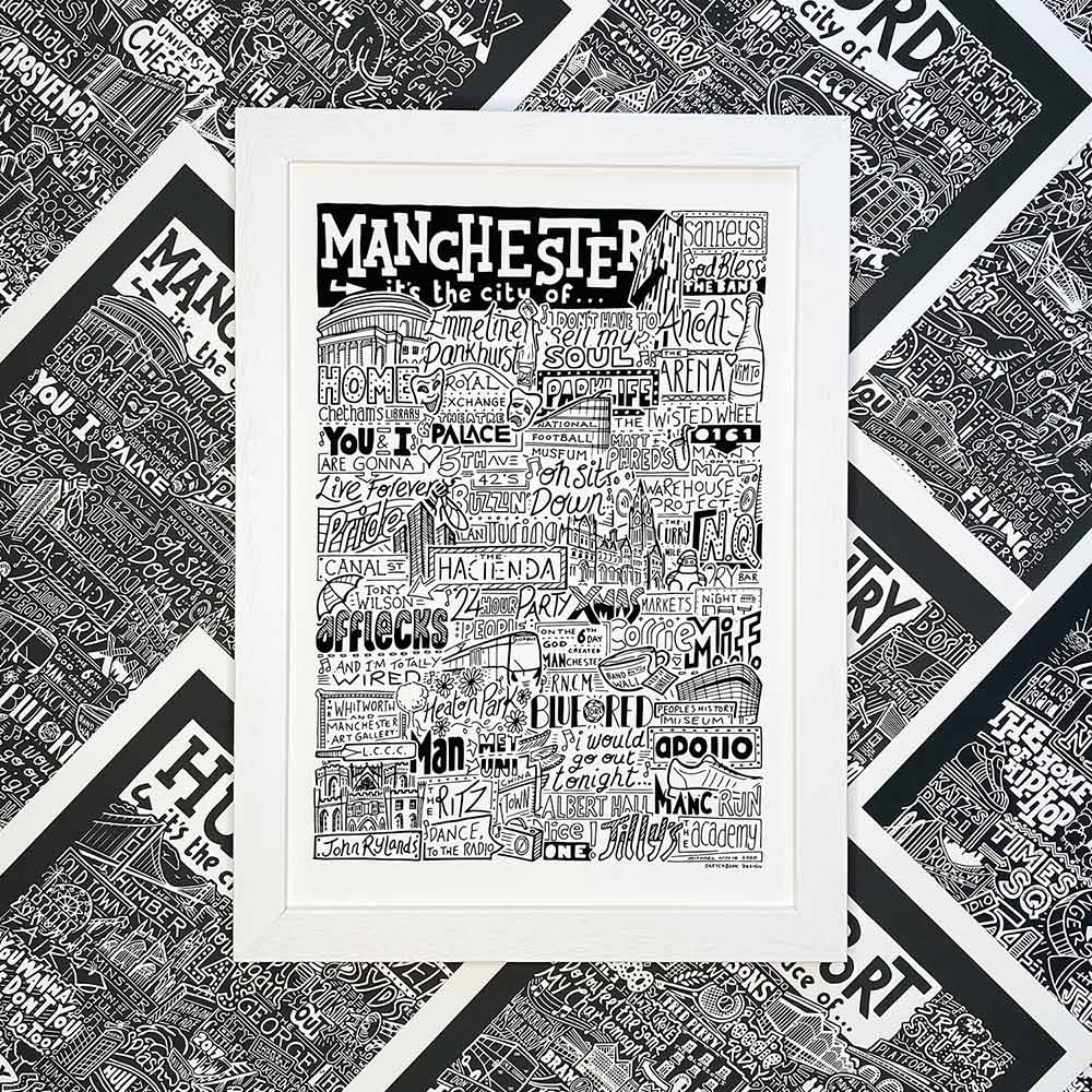 Manchester Landmarks It's The City Of Art Print