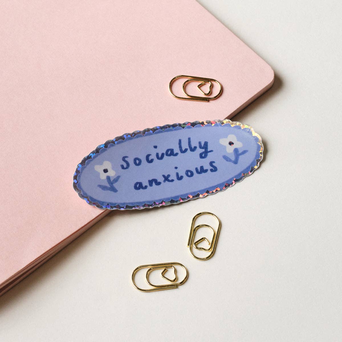 Socially Anxious Holographic Vinyl Sticker