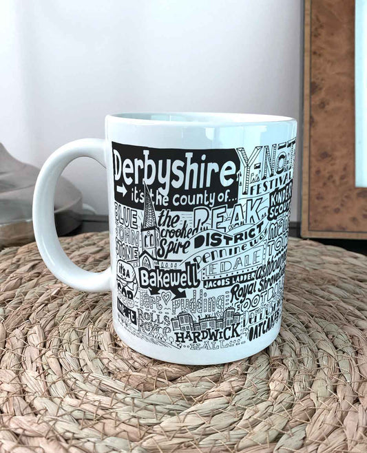 Derbyshire Landmarks Illustration Mug