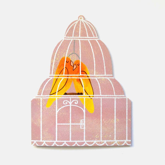 Lovebirds Shaped Greeting Card