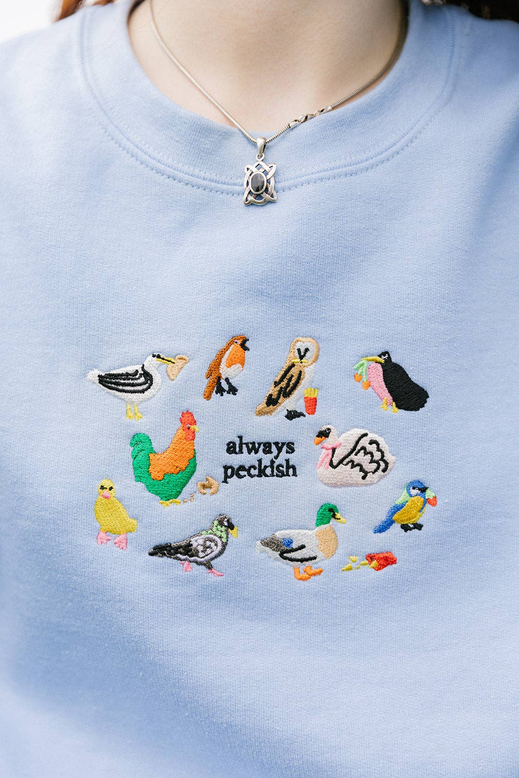 Always Peckish Embroidered Sweatshirt