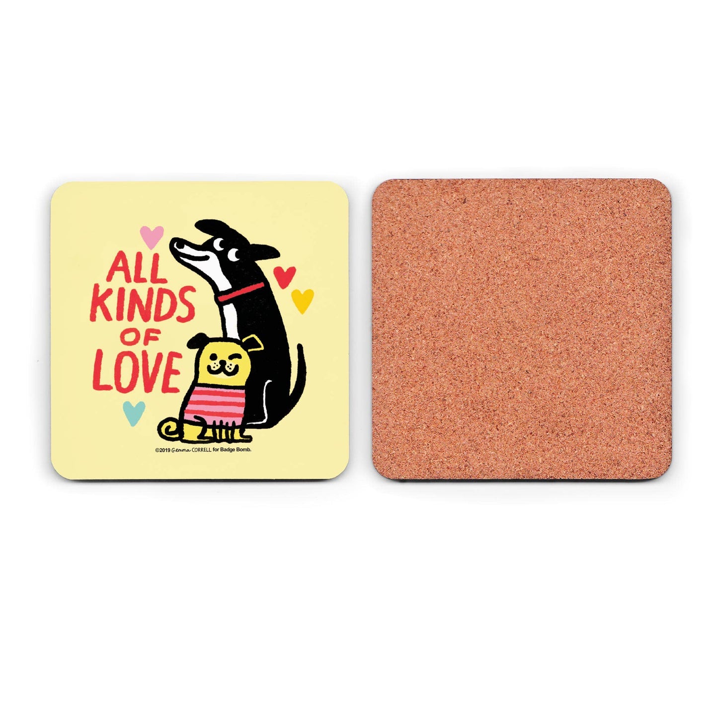 Gemma Correll - All Kinds of Love Dog Coaster