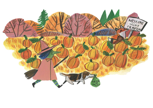 Pumpkin Patch Postcard by Dick Vincent DV14