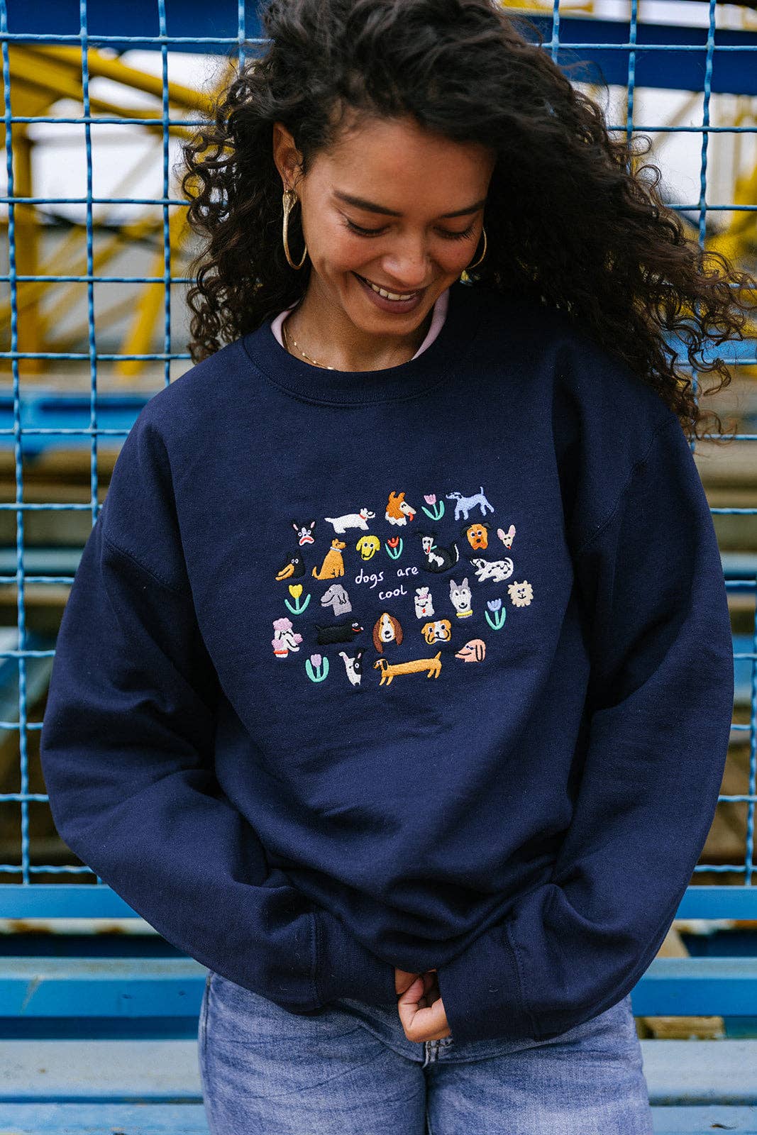 Dogs Are Cool Embroidered Sweatshirt