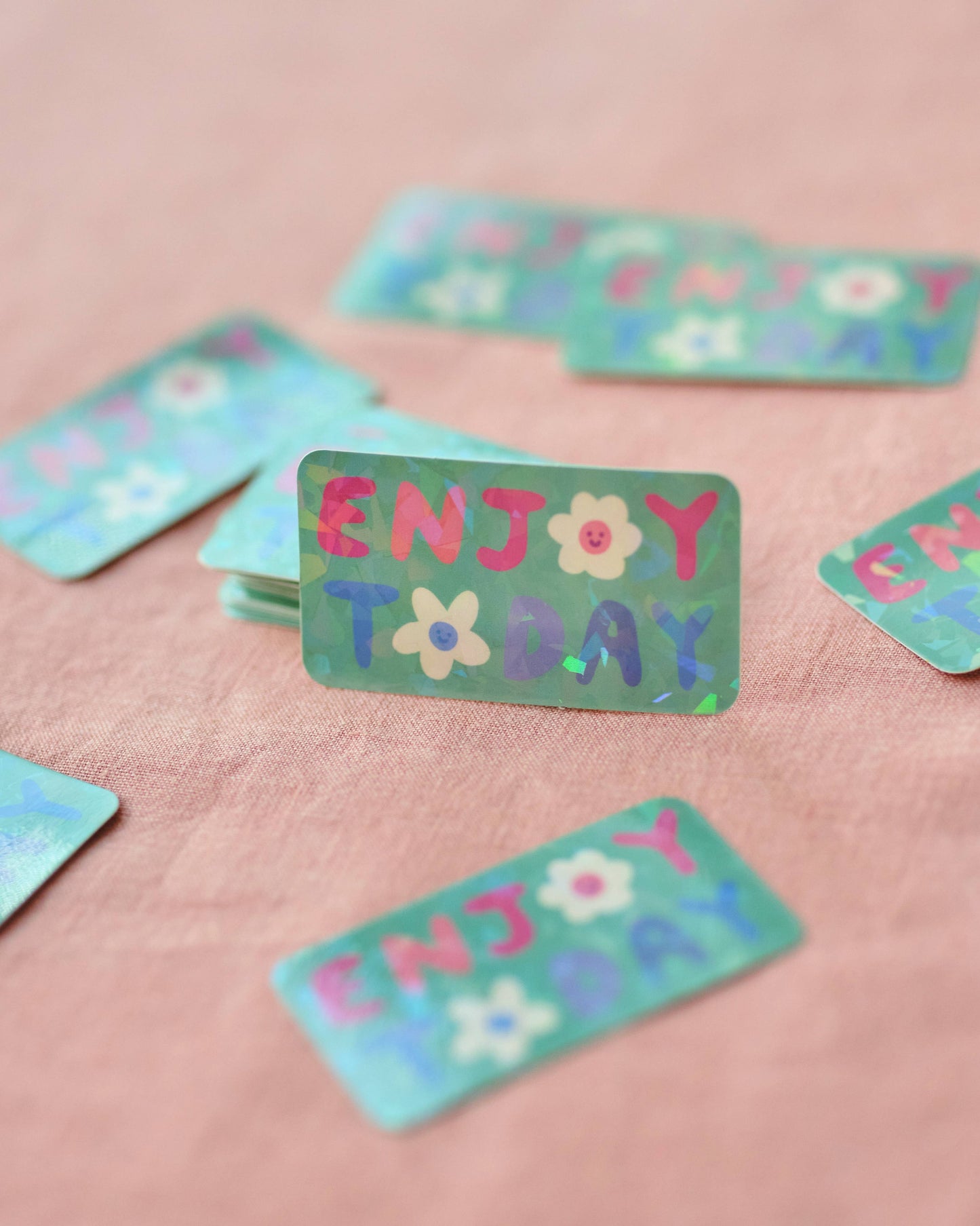 Enjoy Today Holographic Vinyl Sticker