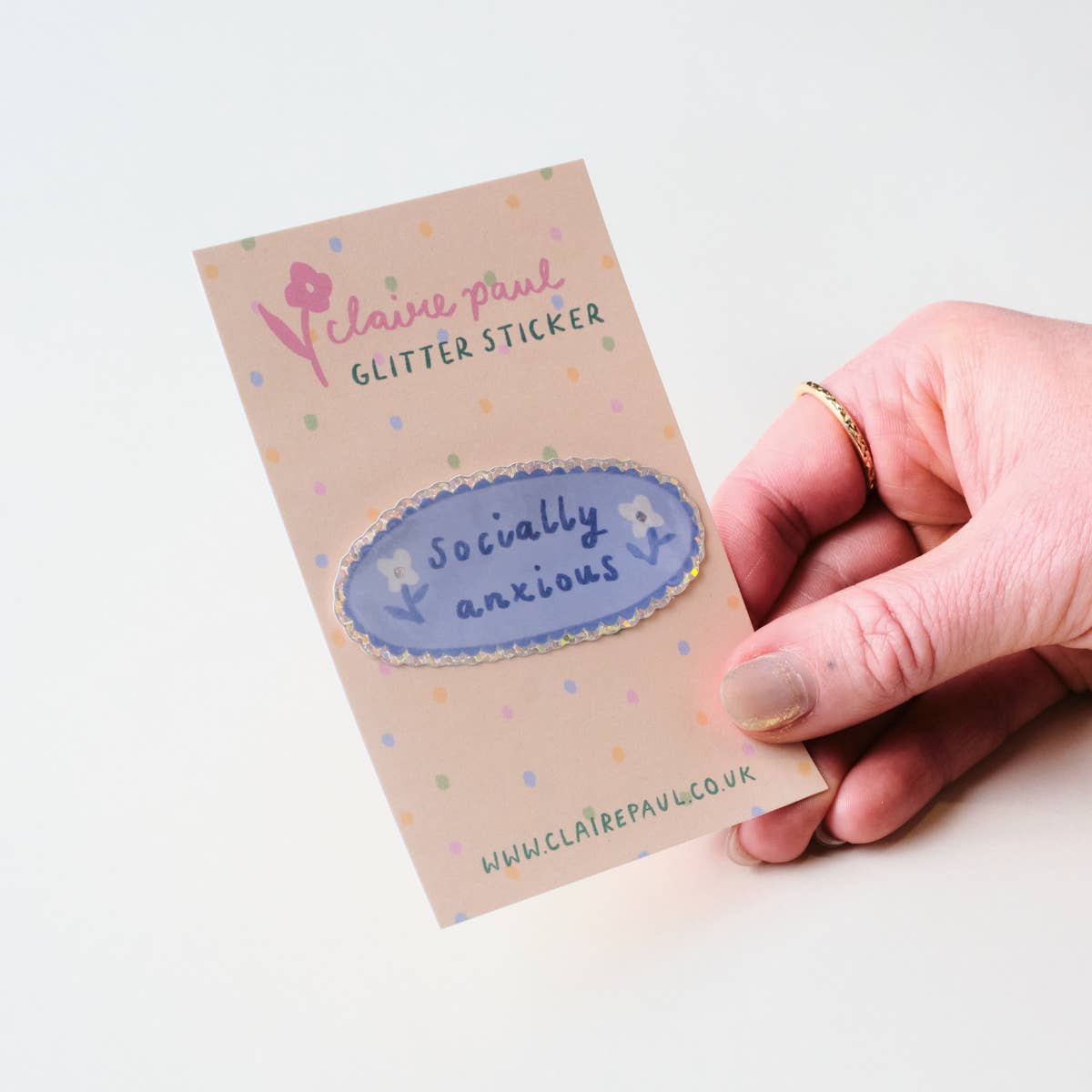 Socially Anxious Holographic Vinyl Sticker