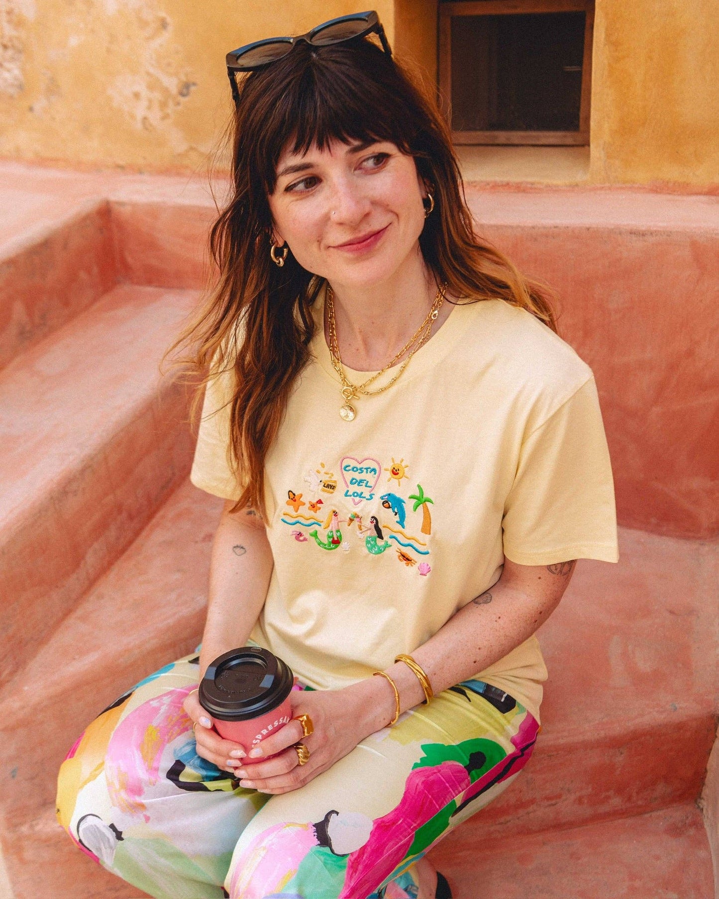 Costa Del Lols Embroidered Organic T-Shirt