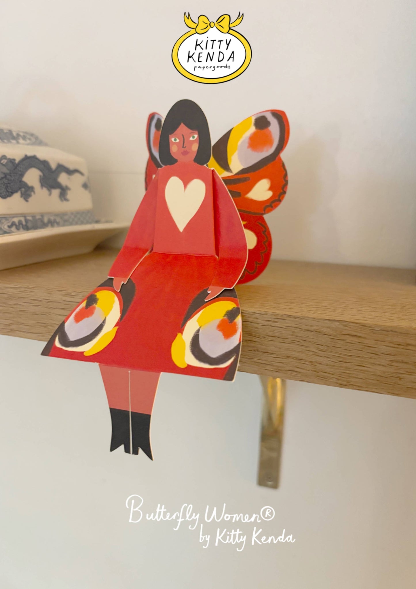 Peacock - Butterfly Woman Sitting Greeting Card