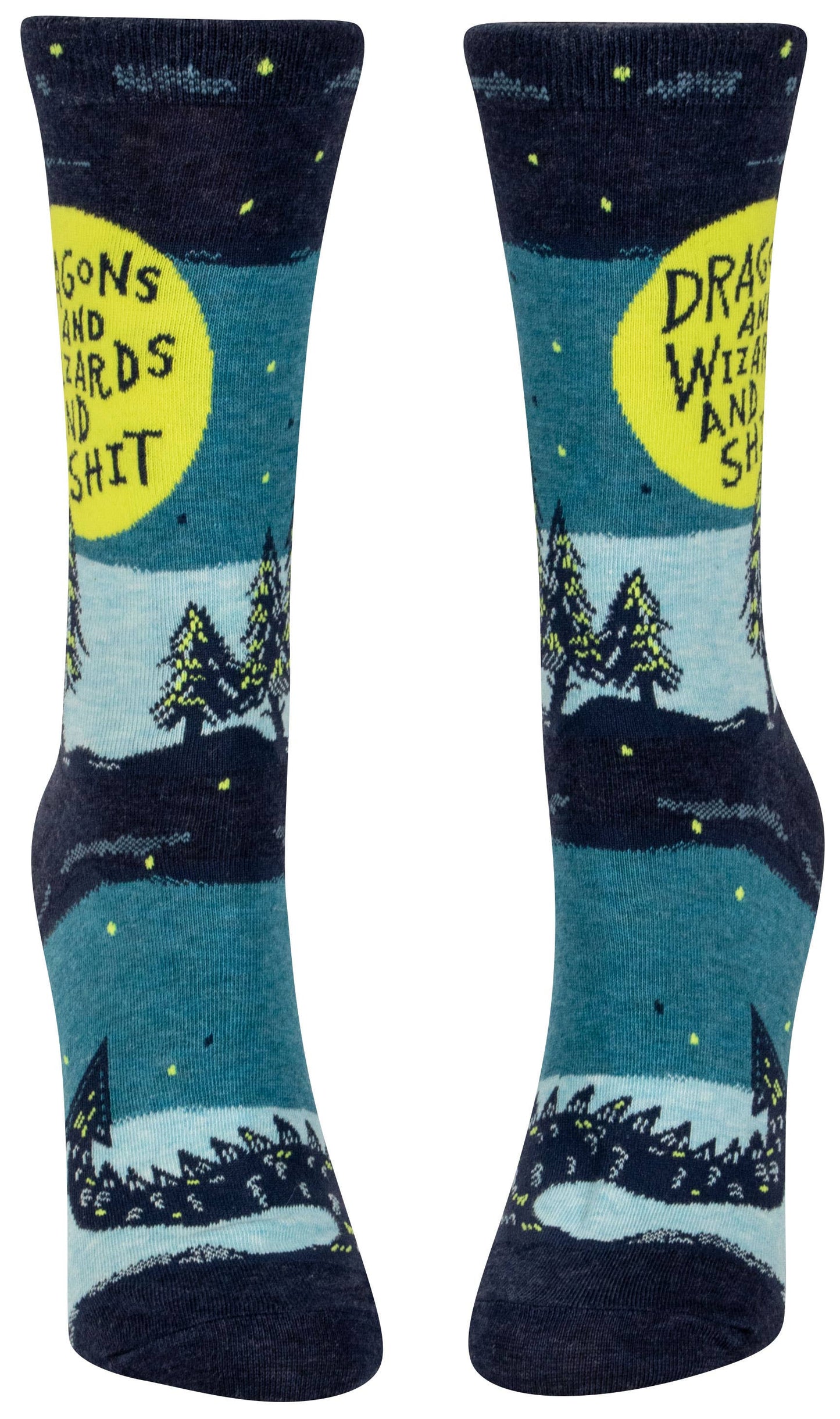 Dragons & Wizards & Shit Crew Socks by Blue Q