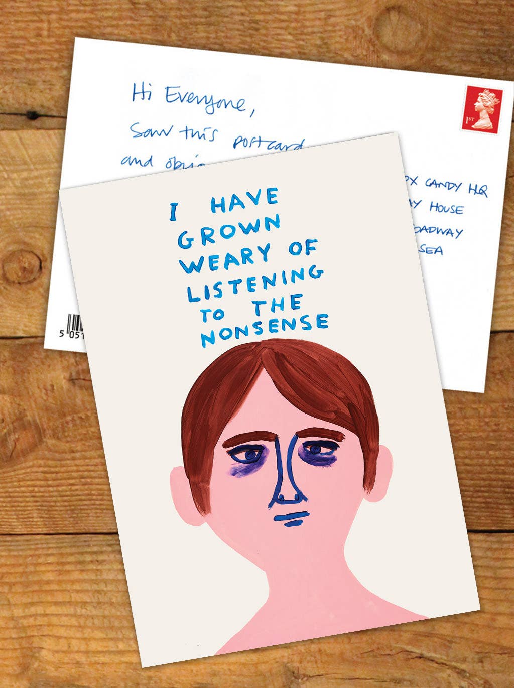 Weary Of The Nonsense David Shrigley Postcard