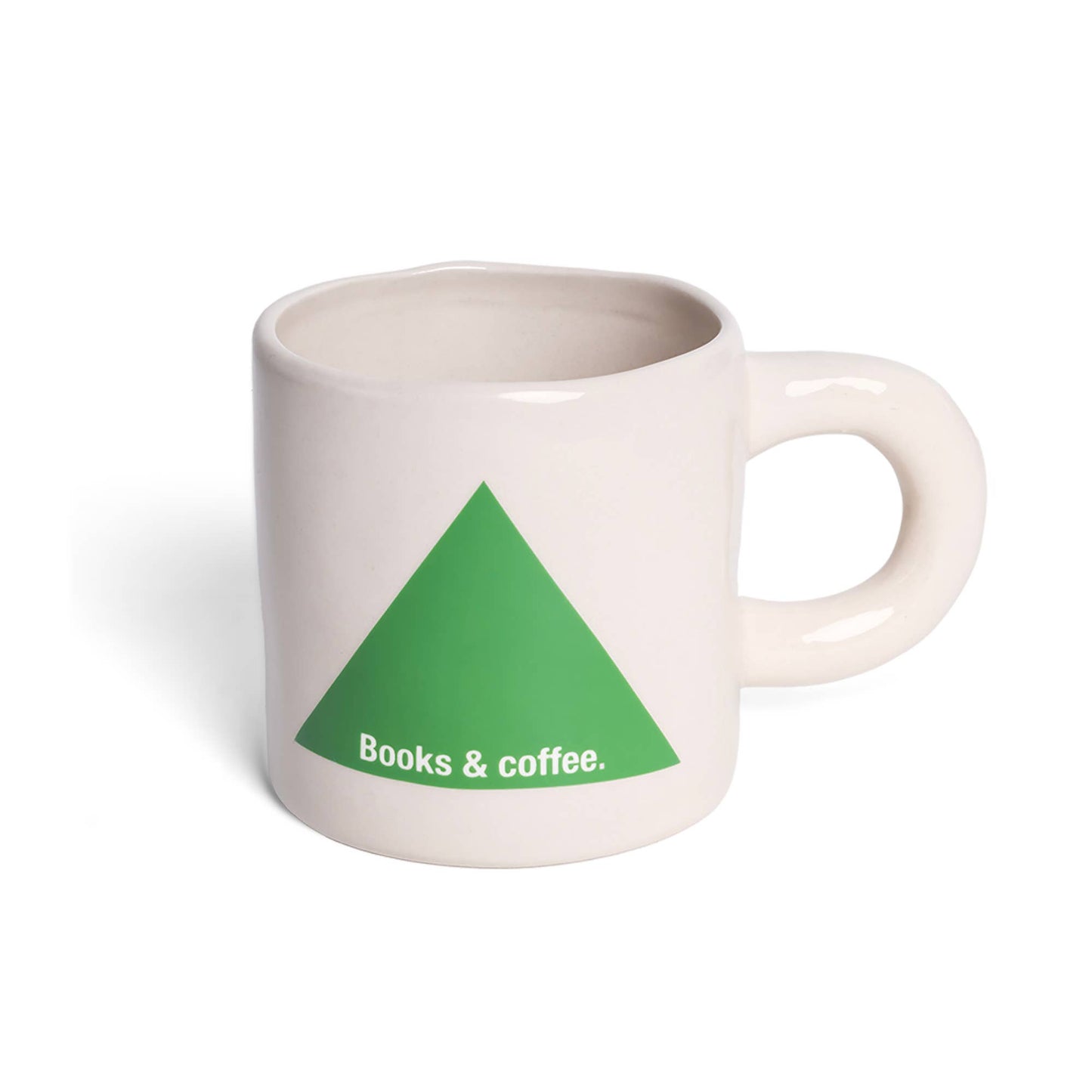 Green Books & Coffee Art Design Mug