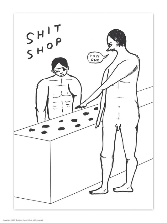 Shit Shop - A6 Art Postcard By David Shrigley