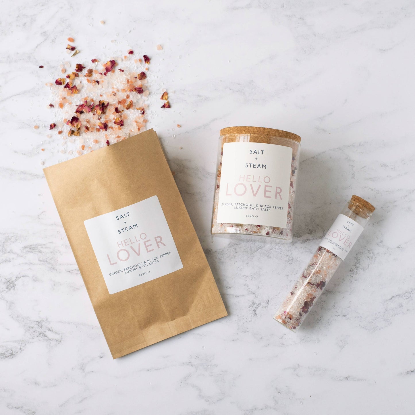 Hello Lover - Ginger & Patchouli Bath Salts 80g & 432g