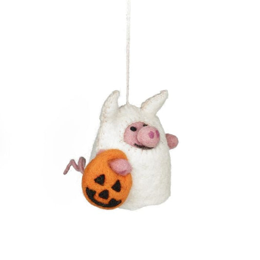 Felt Boo! Pig Halloween Decoration