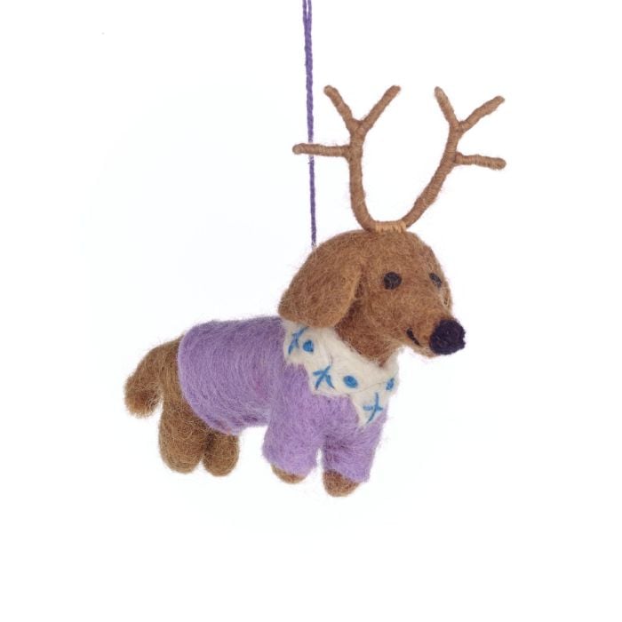 Felt Rudy Dachshund Dog Christmas Decoration