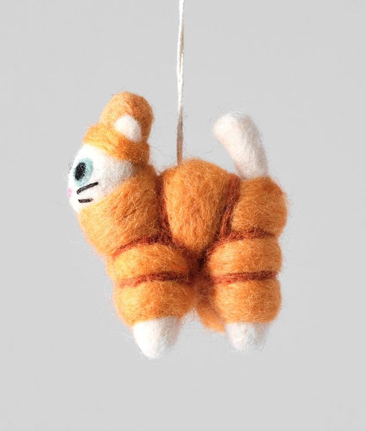 Lee, Cat in an Orange Puffer Decoration