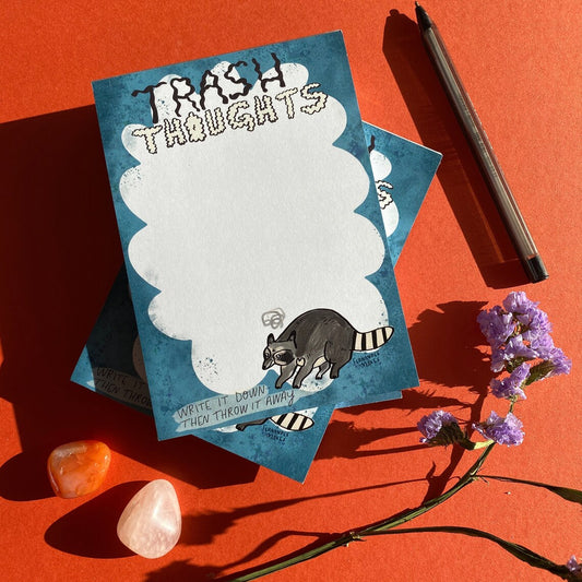 Trash Thoughts Raccoon Notepad by Fernandes Makes