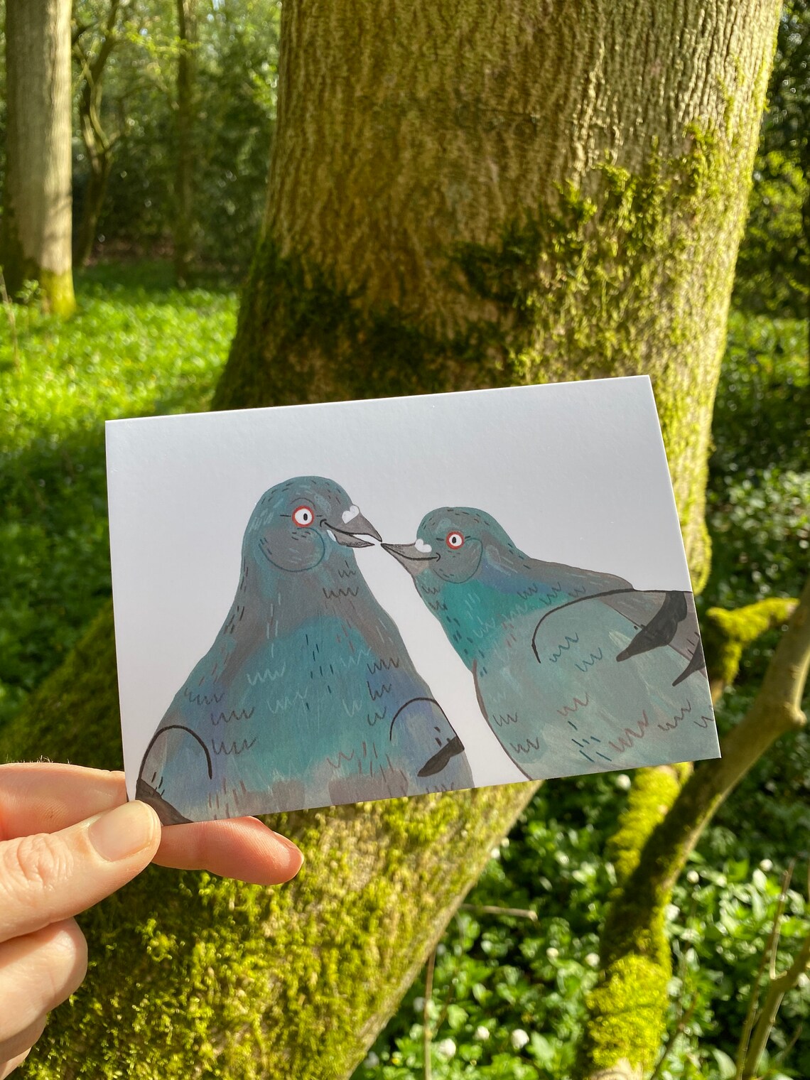 Pigeons In Love Greeting Card