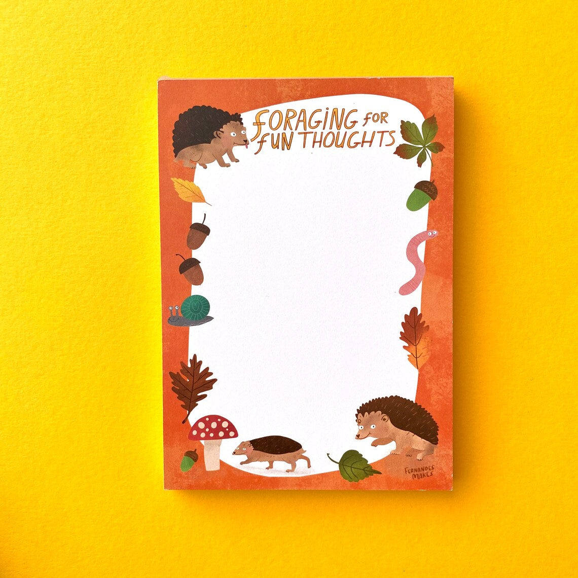 Foraging For Fun Thoughts Notepad by Fernandes Makes