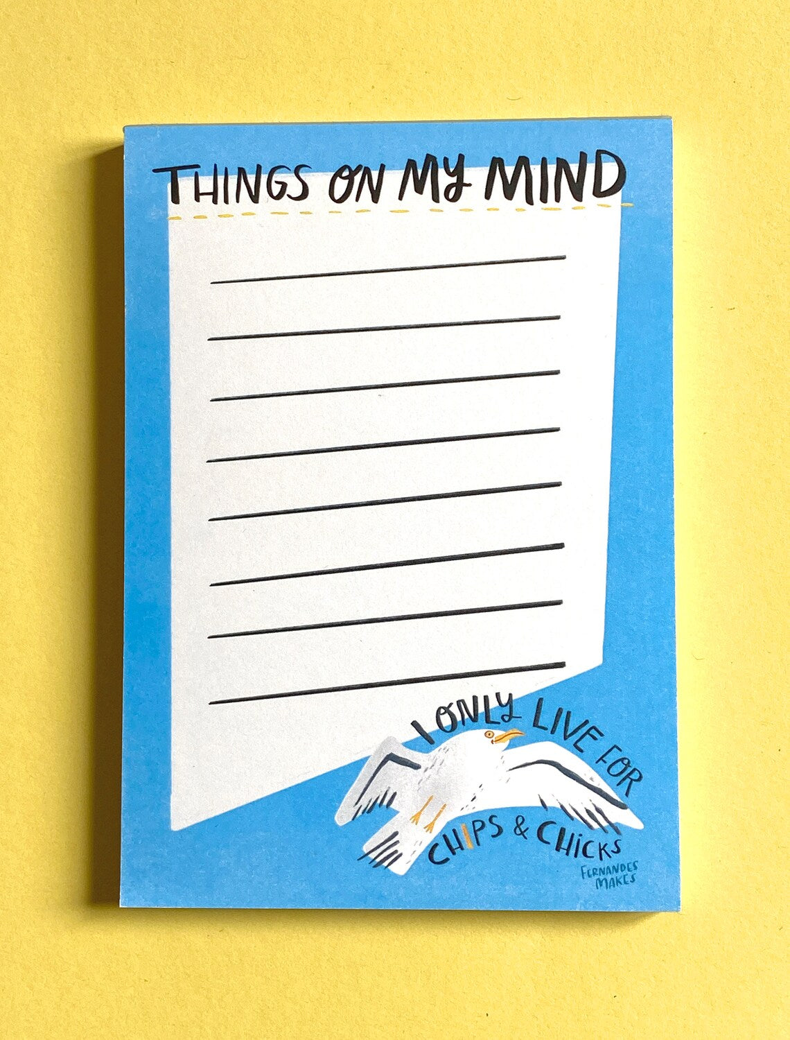 Things On My Mind Seagull Notepad by Fernandes Makes