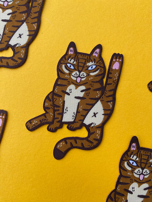 Cat Licking Woven Patch by Fernandes Makes