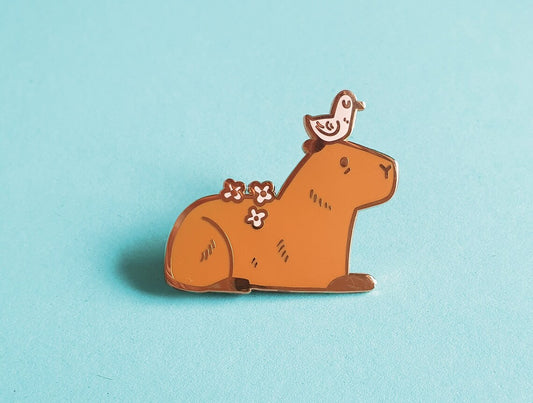 Capybara & Duck Enamel Pin by Ruth Hammond