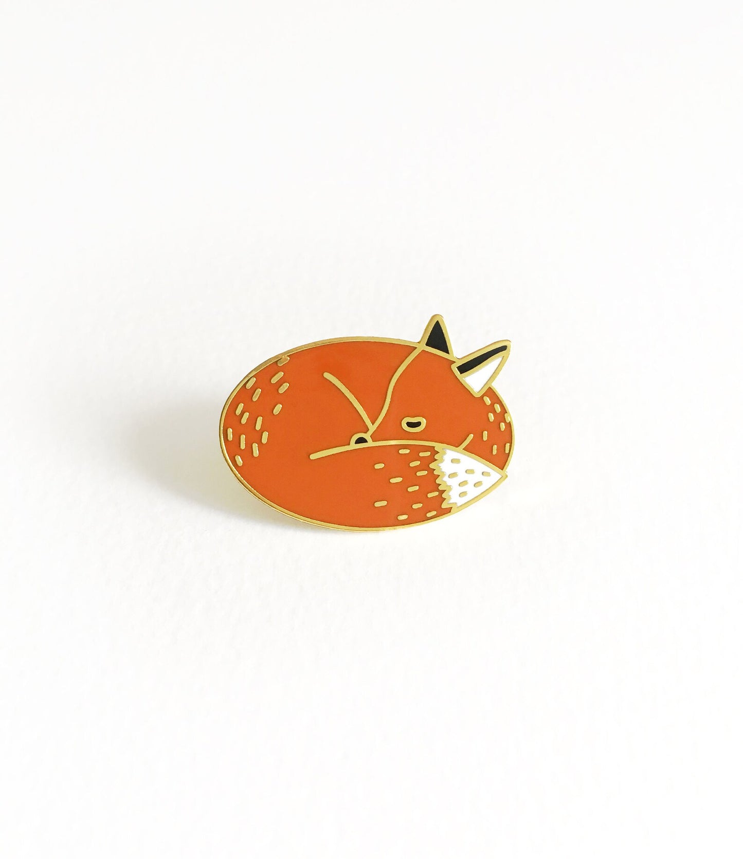 Sleeping Fox Enamel Pin by Tom Hardwick