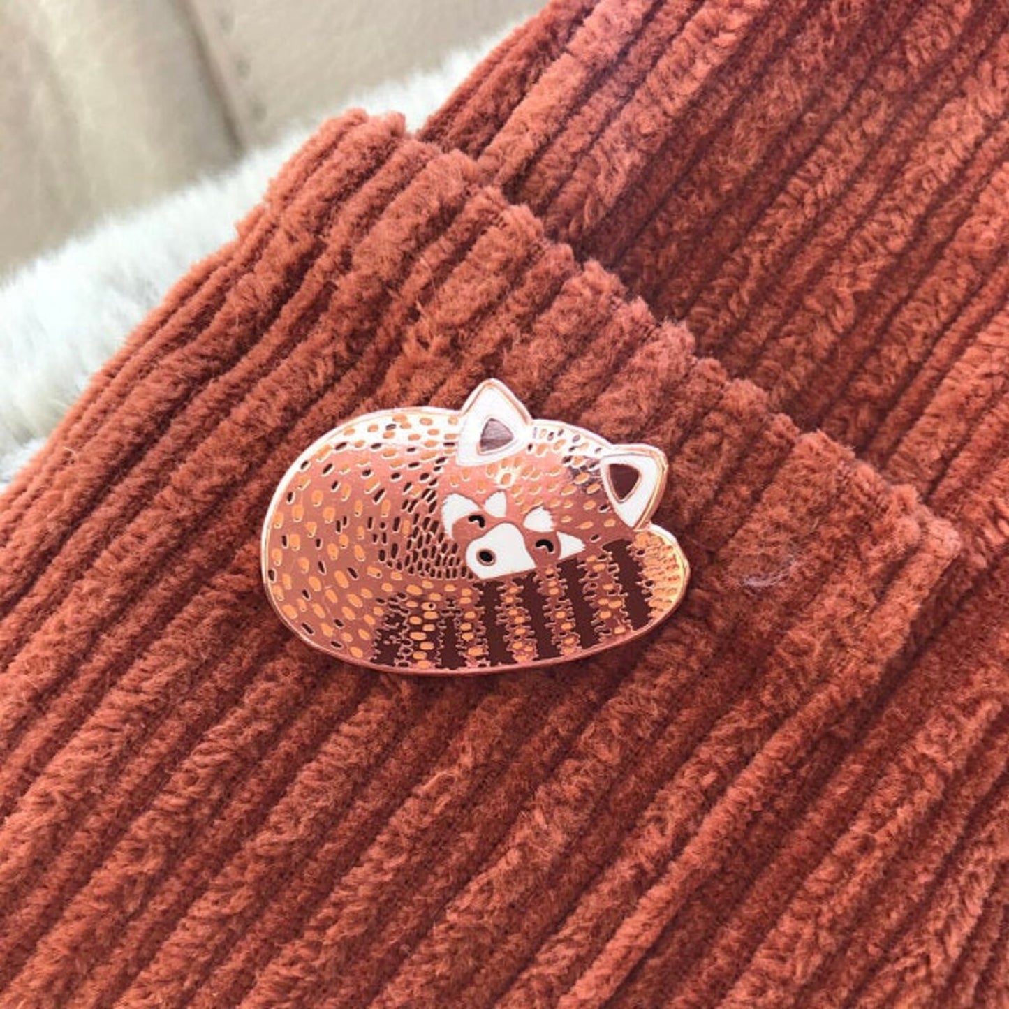 Sleeping Red Panda Enamel Pin by Tom Hardwick