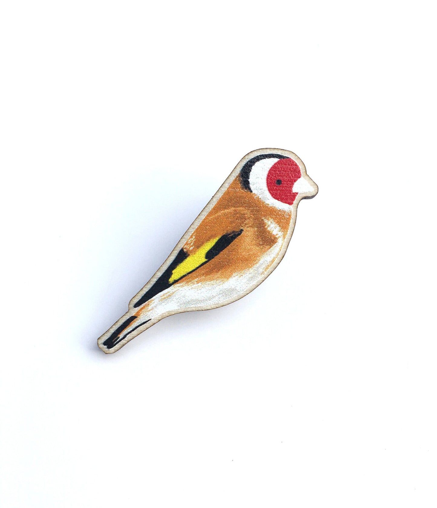 Goldfinch Wooden Pin by Tom Hardwick