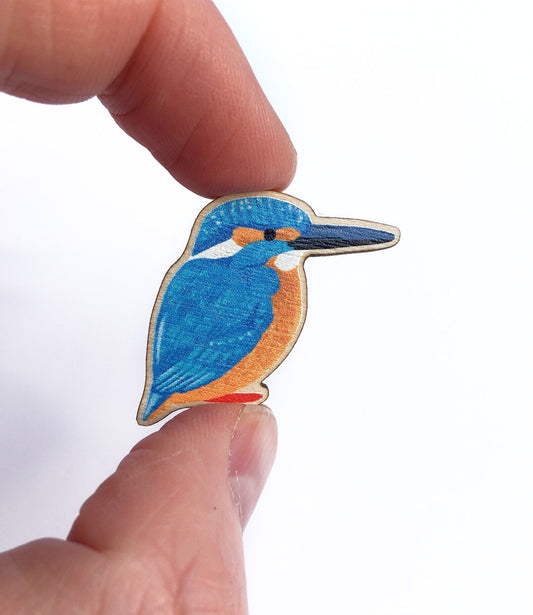 Kingfisher Wooden Pin by Tom Hardwick