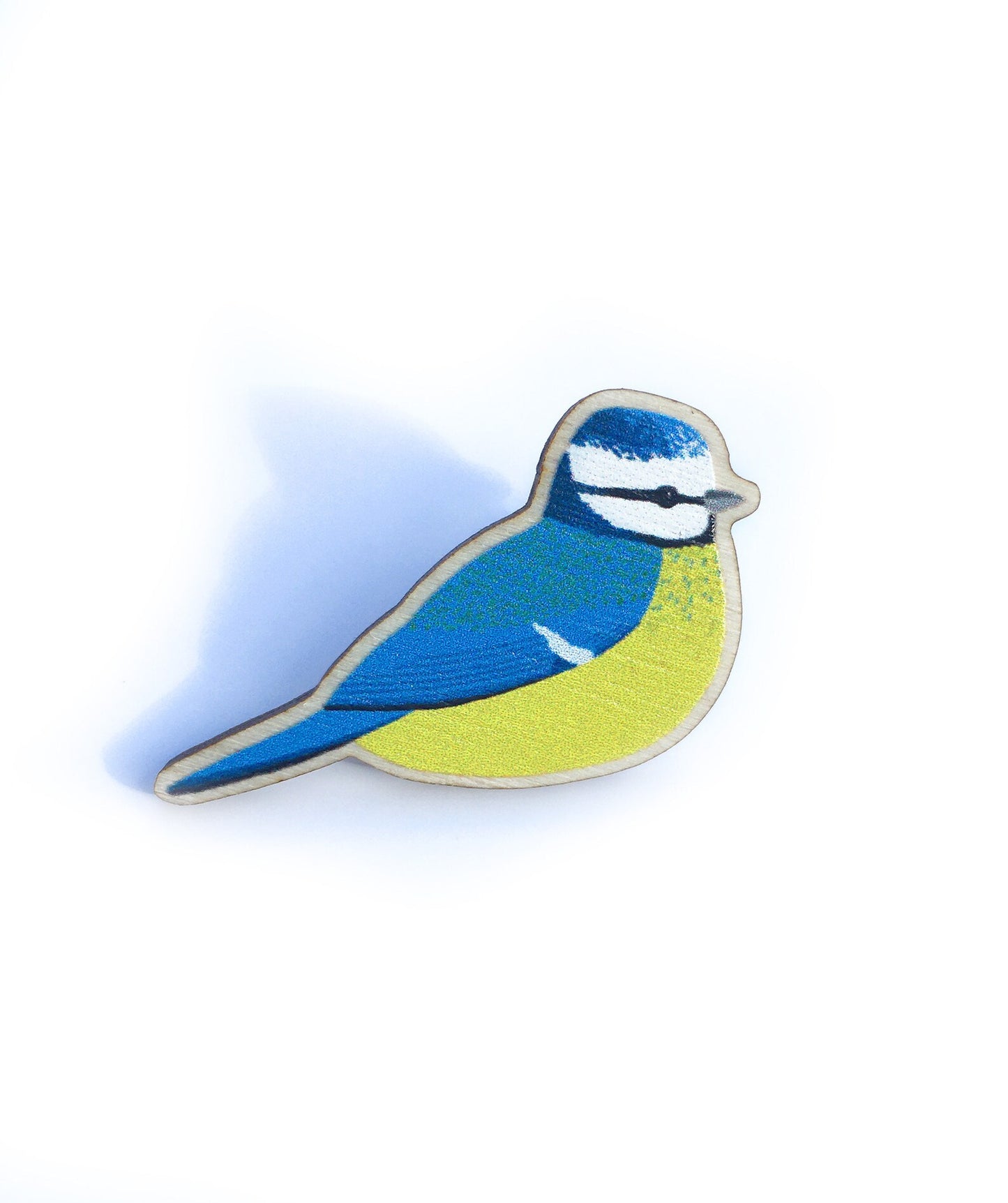 Blue Tit Wooden Pin by Tom Hardwick