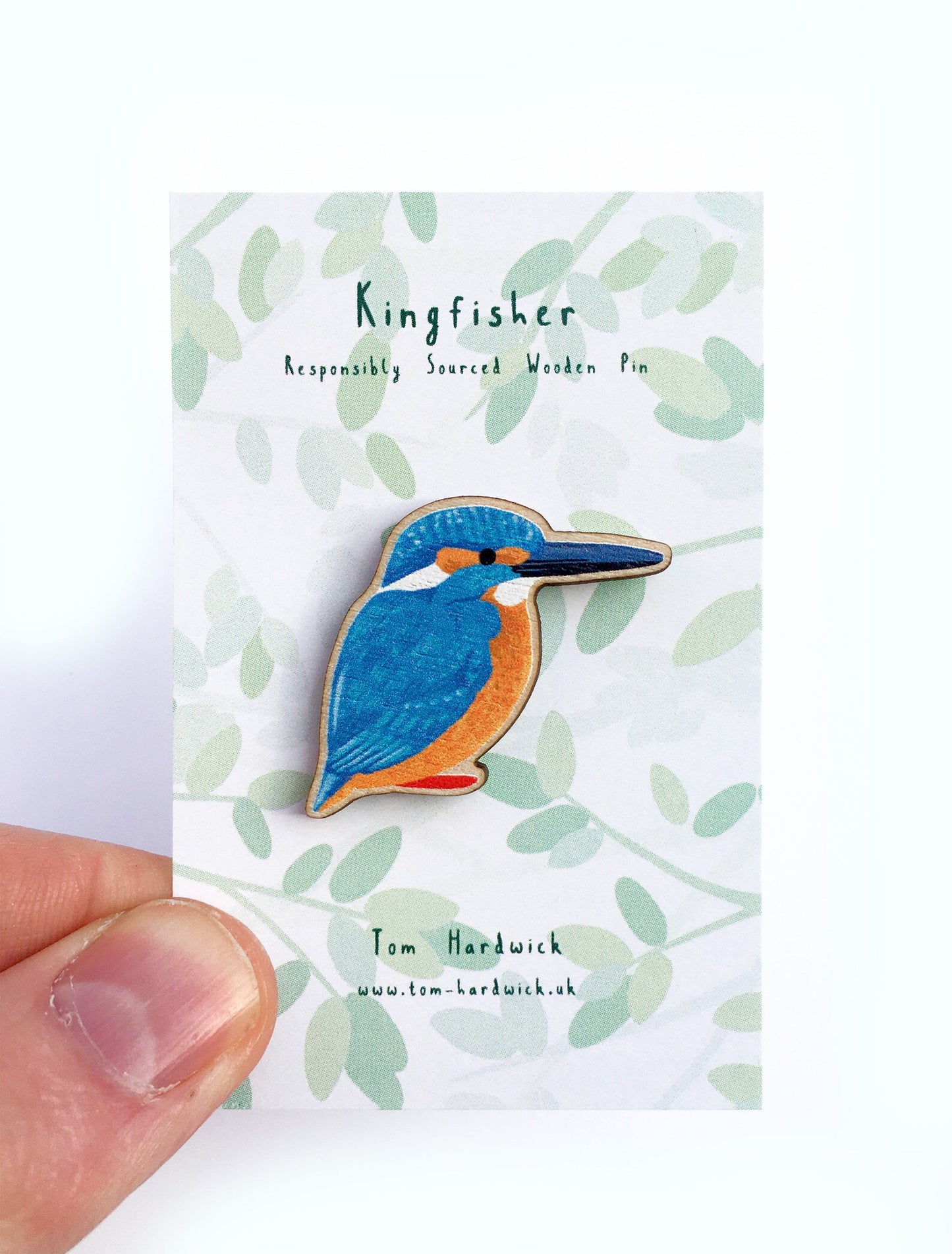 Kingfisher Wooden Pin by Tom Hardwick