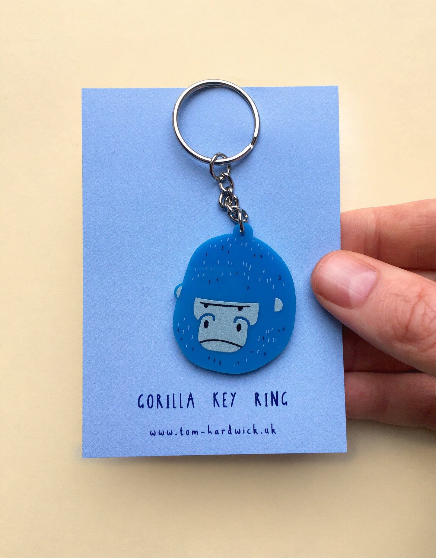 Gorilla Acrylic Keyring by Tom Hardwick