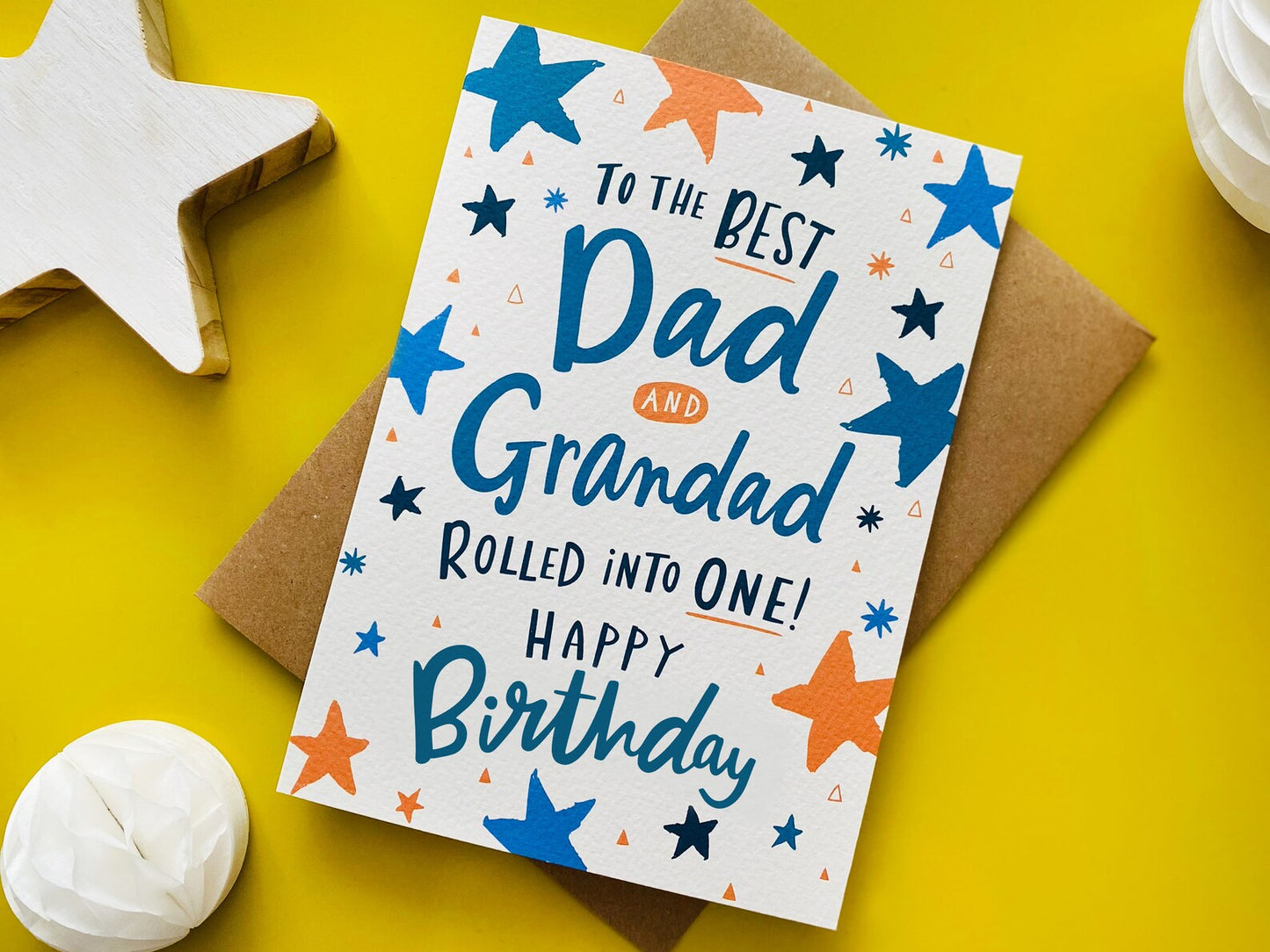 Best Dad and Grandad Rolled into One Greeting Card by Dotty Black