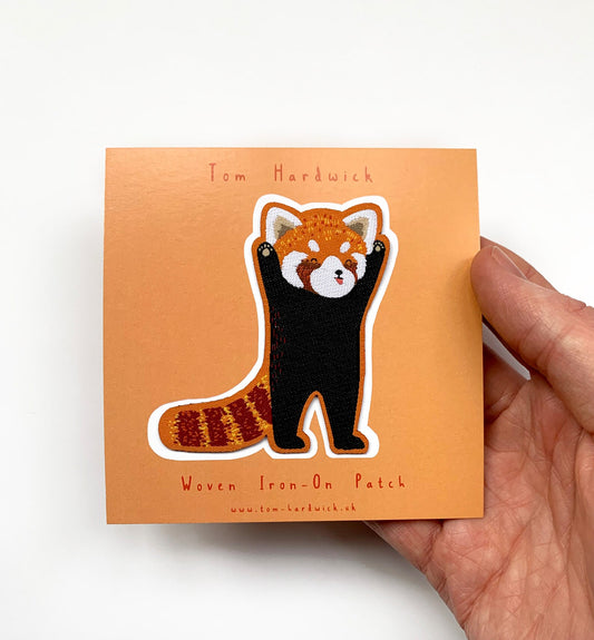 Fun Red Panda Woven Patch by Tom Hardwick