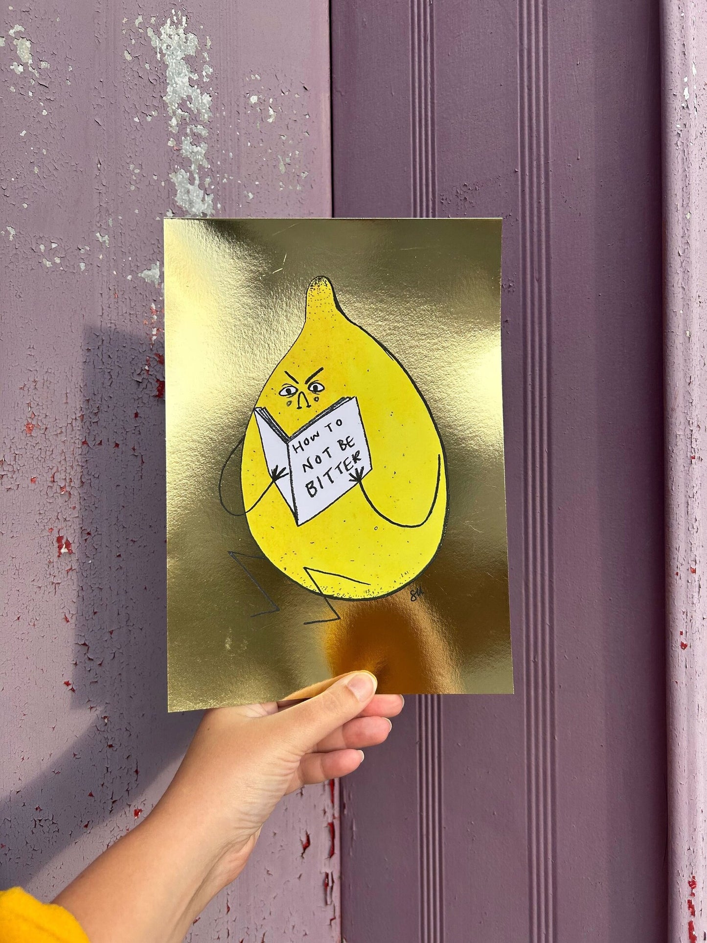 Gold lemon Foiled Art Print by 2B Mcr