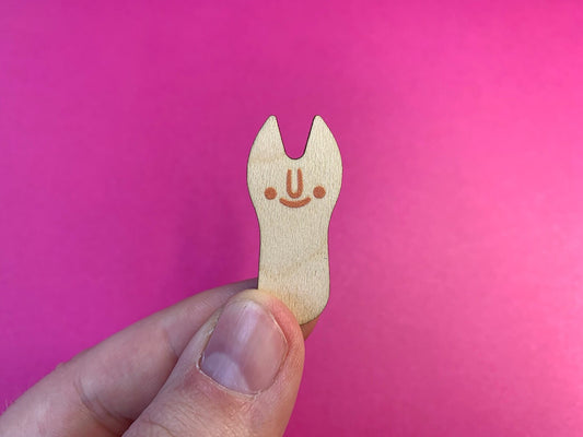 Chip Folk Wooden Pin by Gilleard