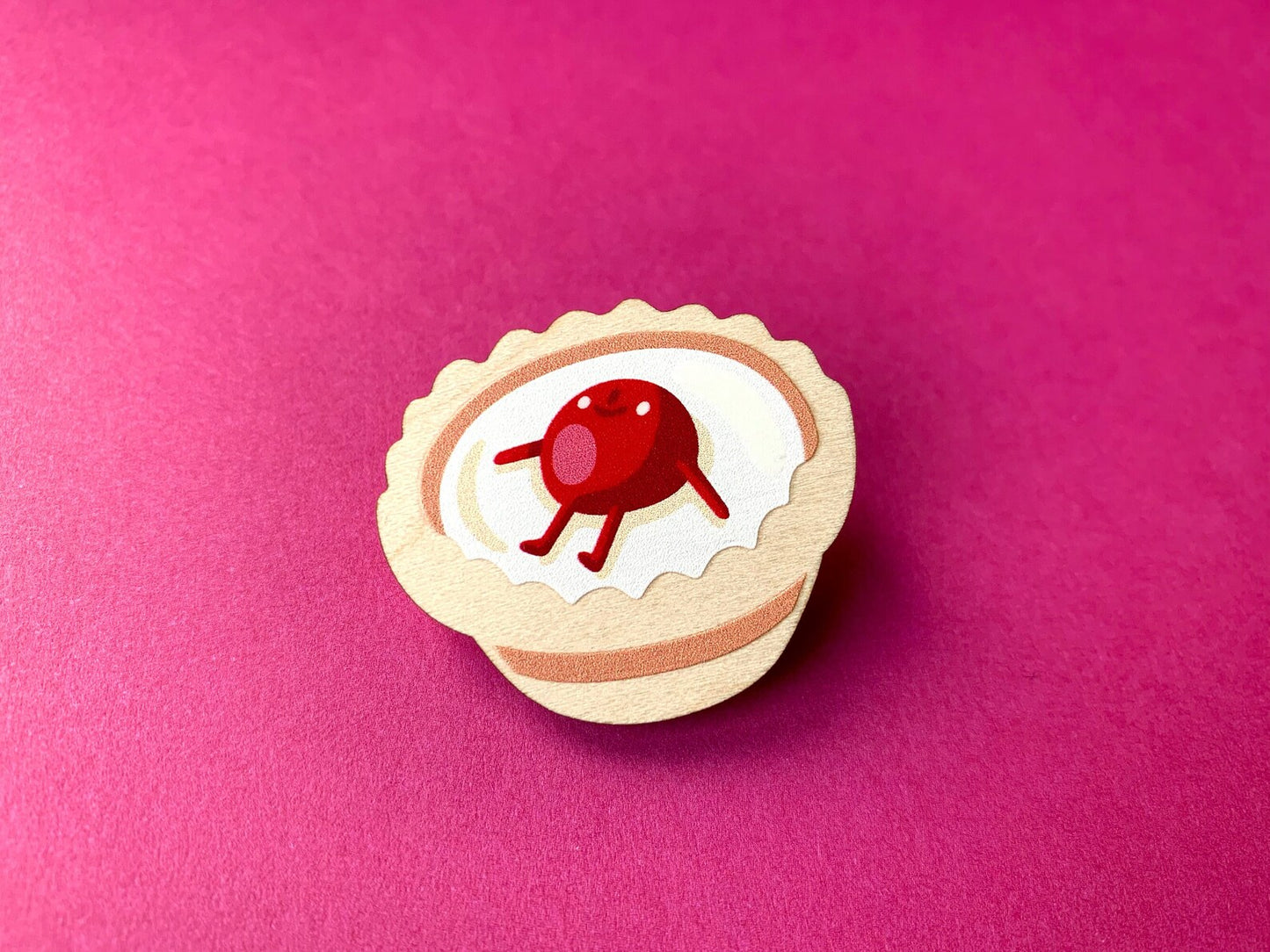 Cherry Bakewell Wooden Pin by Gilleard