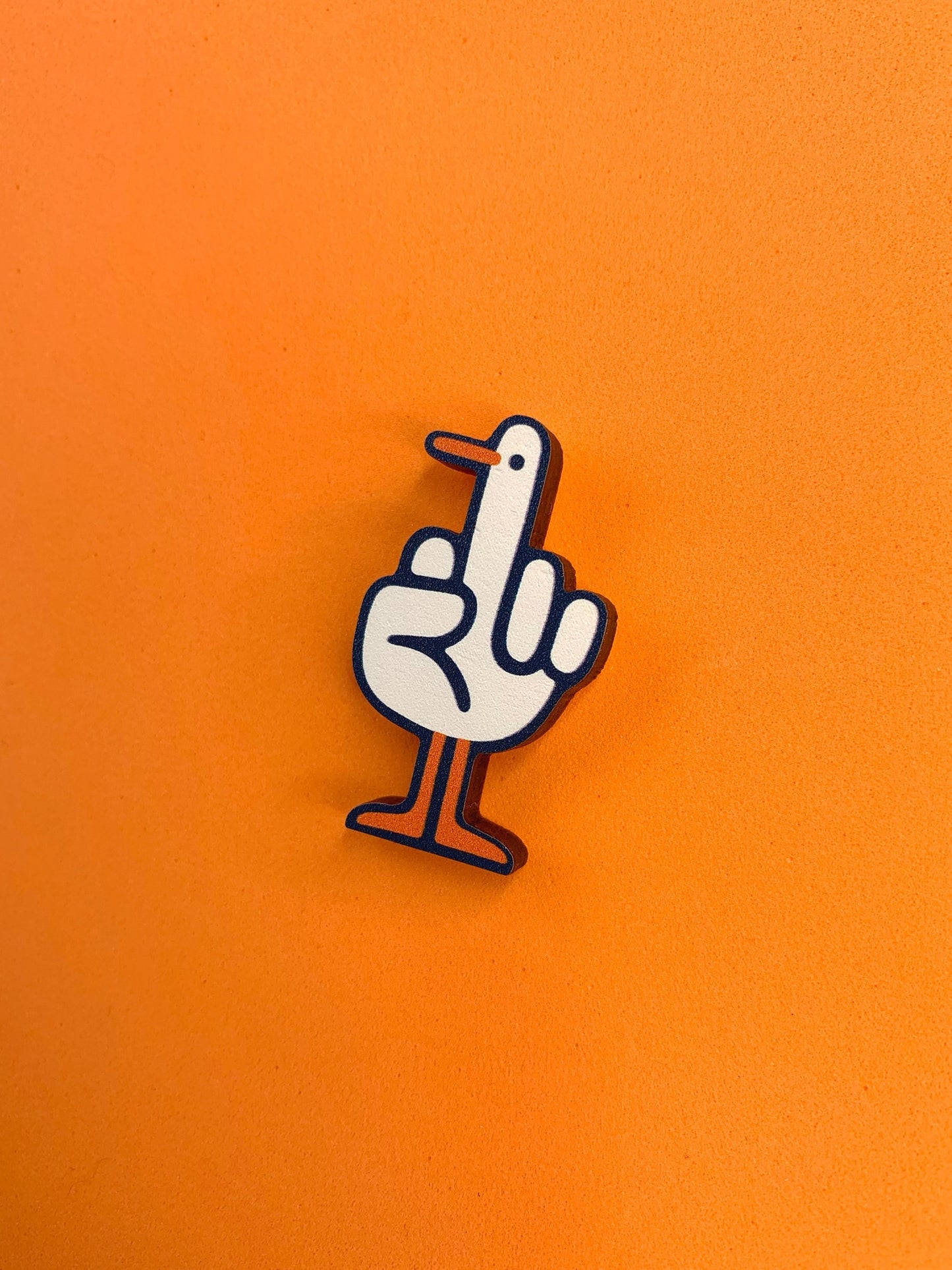 Flip the Bird Wooden Pin by Gilleard