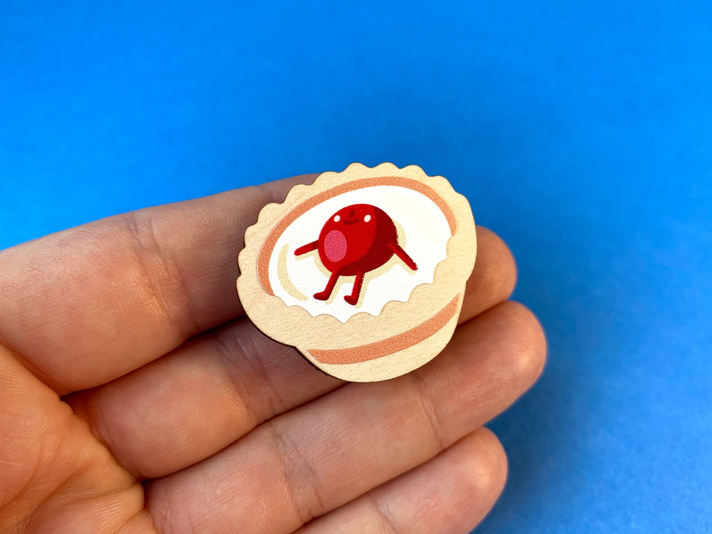 Cherry Bakewell Wooden Pin by Gilleard