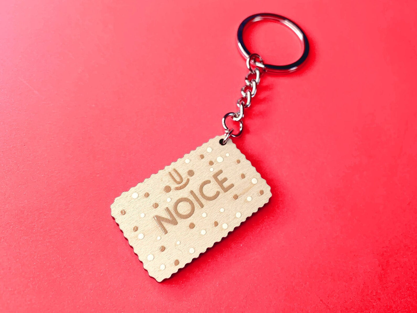 Noice (Nice Biscuit) Keyring by Gilleard