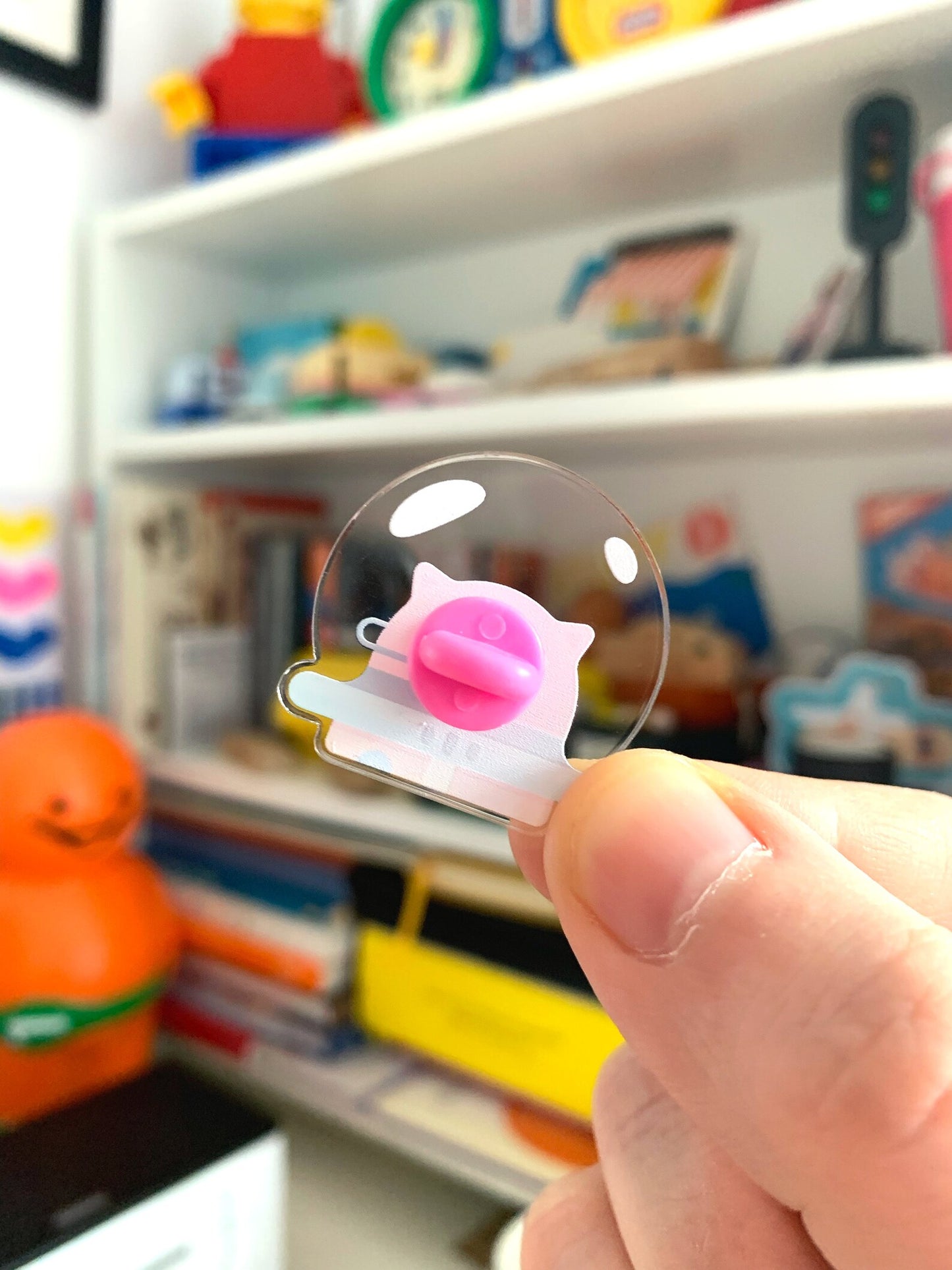 Space Pig Acrylic Pin by Gilleard