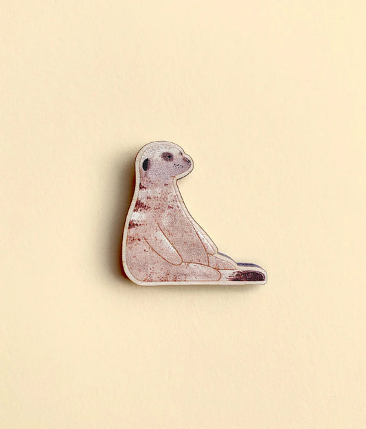 Meerkat Wooden Dog Pin
