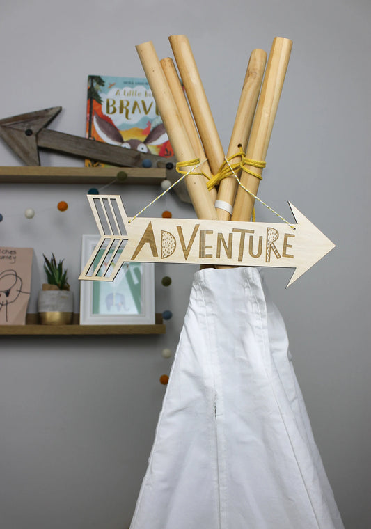 Adventure Wooden Teepee Arrow by Dotty Black