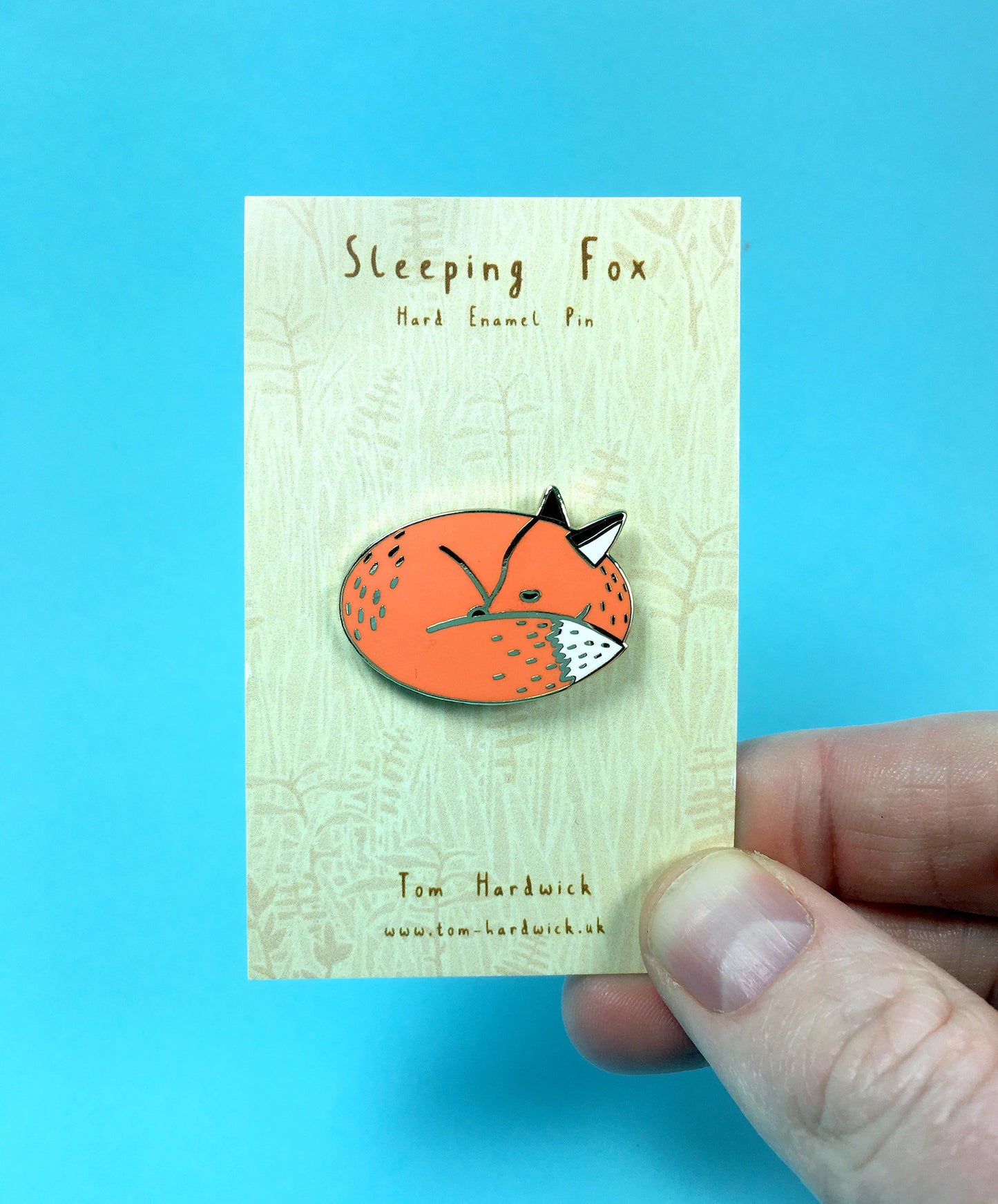 Sleeping Fox Enamel Pin by Tom Hardwick