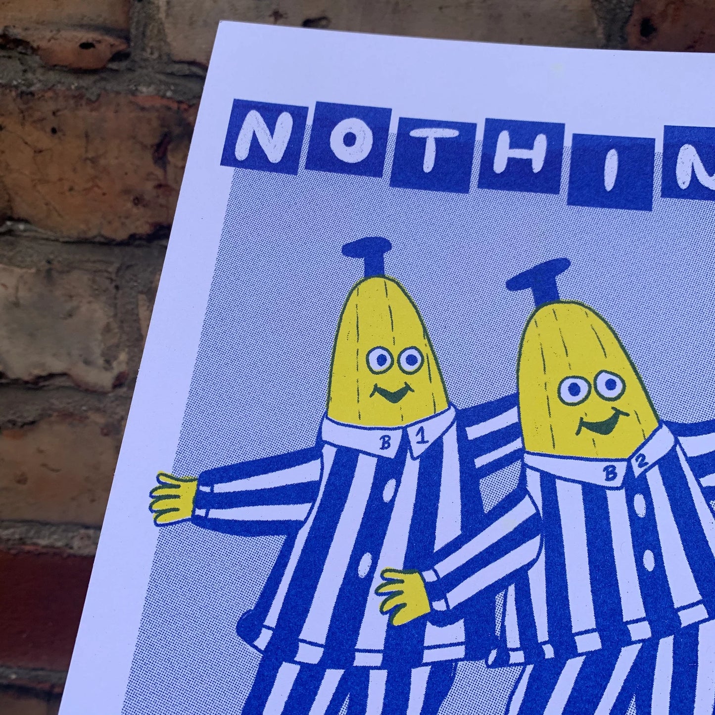 Nothing Matters Bananas Pyjamas RISO Art Print by 2Bmcr