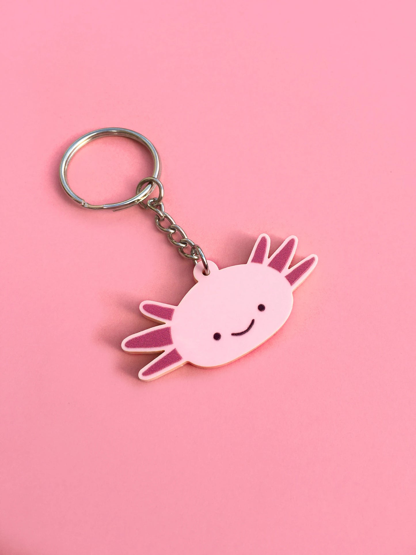 Axolotl Head Acrylic Keyring by Tom Hardwick