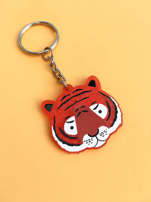 Tiger Acrylic Keyring by Tom Hardwick